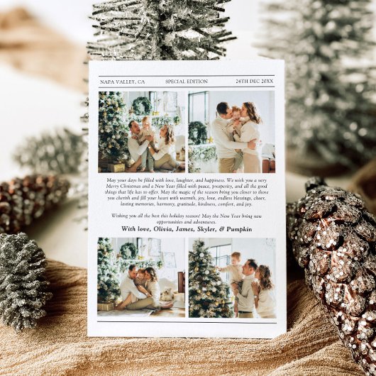 Krant Uniek Leuk Wat een jaar Foto Kerst Feestdagenkaart