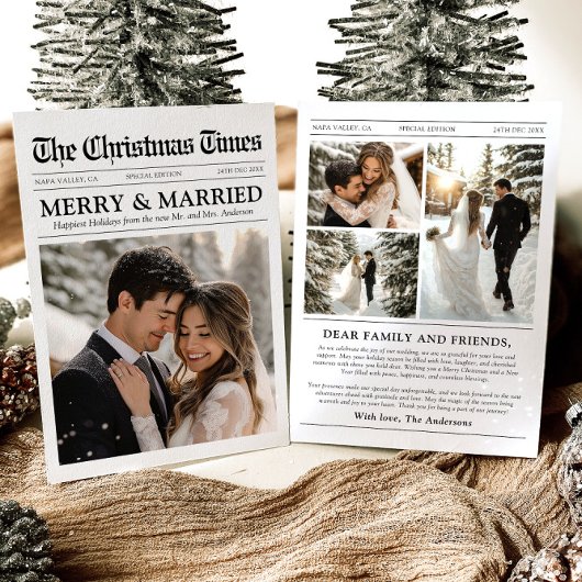 Krant Uniek Leuk Wat een jaar Foto Kerst Feestdagenkaart