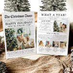 Krant Uniek Leuk Wat een jaar Foto Kerst Feestdagenkaart<br><div class="desc">Vier de hoogtepunten van uw jaar met onze unieke "What A Year" kerstfoto vakantiepas. Deze kaart is ontworpen in een moderne krantenstijl en biedt een creatieve manier om uw favoriete herinneringen en mijlpalen te delen. Met aanpasbare secties voor foto's en bijschriften is het perfect om alles te laten zien wat...</div>