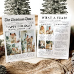 Krant Uniek Leuk Wat een jaar Foto Kerst Feestdagenkaart<br><div class="desc">Vier de hoogtepunten van uw jaar met onze unieke "What A Year" kerstfoto vakantiepas. Deze kaart is ontworpen in een moderne krantenstijl en biedt een creatieve manier om uw favoriete herinneringen en mijlpalen te delen. Met aanpasbare secties voor foto's en bijschriften is het perfect om alles te laten zien wat...</div>