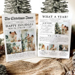 Krant Uniek Leuk Wat een jaar Foto Kerst Feestdagenkaart<br><div class="desc">Vier de hoogtepunten van uw jaar met onze unieke "What A Year" kerstfoto vakantiepas. Deze kaart is ontworpen in een moderne krantenstijl en biedt een creatieve manier om uw favoriete herinneringen en mijlpalen te delen. Met aanpasbare secties voor foto's en bijschriften is het perfect om alles te laten zien wat...</div>