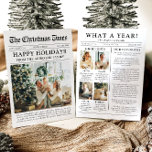 Krant Uniek Leuk Wat een jaar Foto Kerst Feestdagenkaart<br><div class="desc">Vier de hoogtepunten van uw jaar met onze unieke "What A Year" kerstfoto vakantiepas. Deze kaart is ontworpen in een moderne krantenstijl en biedt een creatieve manier om uw favoriete herinneringen en mijlpalen te delen. Met aanpasbare secties voor foto's en bijschriften is het perfect om alles te laten zien wat...</div>