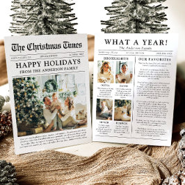 Krant Uniek Leuk Wat een jaar Foto Kerst Feestdagenkaart