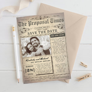 krant Uniek Sparen de Foto van de Datum Save The Date