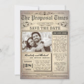 krant Uniek Sparen de Foto van de Datum Save The Date (Voorkant)
