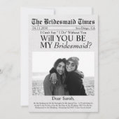 Krant Unieke Aangepaste Foto Bruidsmeisje Voorstel Kaart (Voorkant)