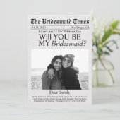 Krant Unieke Aangepaste Foto Bruidsmeisje Voorstel Kaart (Staand voorkant)