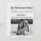 Krant Unieke bruidsmeisje voorstel Foto Kaart (Voorkant)