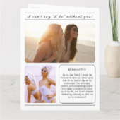 Krant Unieke bruidsmeisje voorstel info Kaart (Achterkant)