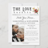 Krant Unieke Chique Foto Save the Date Bruiloft Kaart (Voorkant)