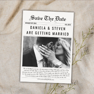Krant Unieke Elegante Foto Huwelijk Save The Date