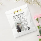 Krant unieke foto bruiloft dank u bedankzakje (Gezegeld)