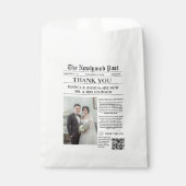Krant unieke foto bruiloft dank u bedankzakje (Voorkant)