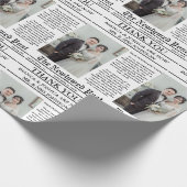 Krant unieke foto bruiloft dank u cadeaupapier (Hoek)