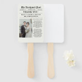 Krant unieke foto bruiloft dank u handwaaier (Voorkant en achterkant)