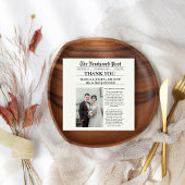 Krant unieke foto bruiloft dank u servet