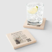 Krant unieke foto bruiloft dank u stenen onderzetter (Zijkant)