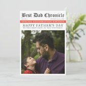 Krant Unieke foto Happy Vaderdag Party Kaart (Staand voorkant)