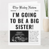 Krant Unieke Grote Zuster Zwangerschap Aankondigin Kaart (Voorkant)