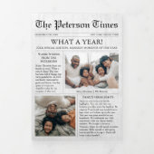 Krant Unieke Kerst Wat een jaar Multi Foto Drieluik Wenskaart (Cover)