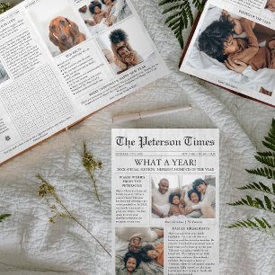 Krant Unieke Kerst Wat een jaar Multi Foto Drieluik Wenskaart