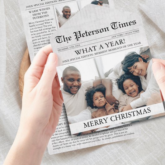 Krant Unieke Kerstmis Fotocollage All In One Uitnodiging