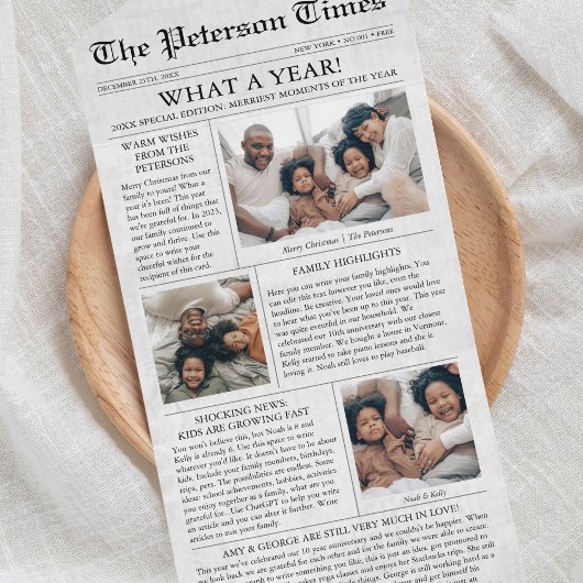 Krant Unieke Kerstmis Fotocollage All In One Uitnodiging