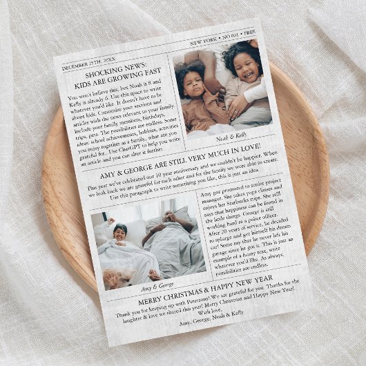 Krant Unieke Kerstmis Fotocollage Feestdagenkaart