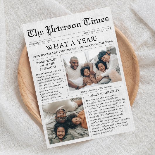 Krant Unieke Kerstmis Fotocollage Feestdagenkaart