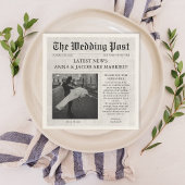 Krant Unieke Leuke Feiten Foto Bruiloft Servet