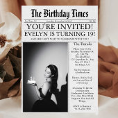 Krant Unieke Leuke Foto 19e Verjaardagsfeest Kaart