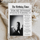 Krant Unieke Leuke Foto 19e Verjaardagsfeest Kaart