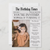 Krant Unieke Leuke Foto 1e Verjaardagsfeest Kaart (Voorkant)