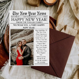 Krant Unieke Leuke Foto 2025 Gelukkig Nieuwjaar Feestdagenkaart