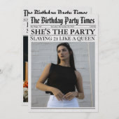 Krant Unieke Leuke Foto 21e Verjaardagsfeestje Kaart (Voorkant / Achterkant)