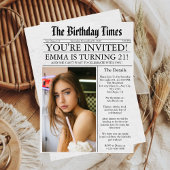 Krant Unieke Leuke Foto 21e Verjaardagsfeestje Kaart