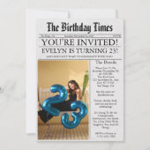 Krant Unieke Leuke Foto 23ste Verjaardagsfeest Kaart (Voorkant)