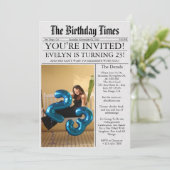 Krant Unieke Leuke Foto 23ste Verjaardagsfeest Kaart (Staand voorkant)