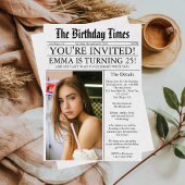 Krant Unieke Leuke Foto 25e Verjaardagsfeestje Kaart