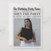 Krant Unieke Leuke Foto 26ste Verjaardagsfeest Kaart (Voorkant)