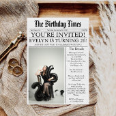 Krant Unieke Leuke Foto 26ste Verjaardagsfeest Kaart