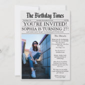 Krant Unieke Leuke Foto 27e Verjaardagsfeest Kaart (Voorkant)