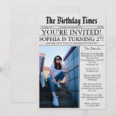 Krant Unieke Leuke Foto 27e Verjaardagsfeest Kaart (Voorkant / Achterkant)