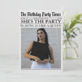 Krant Unieke Leuke Foto 27e Verjaardagsfeest Kaart (Staand voorkant)