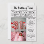 Krant Unieke Leuke Foto 31ste Verjaardagsfeest Kaart (Voorkant)