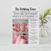 Krant Unieke Leuke Foto 31ste Verjaardagsfeest Kaart (Staand voorkant)