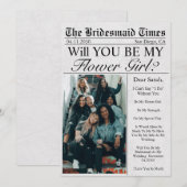 Krant Unieke Leuke Foto Bloemenmeisje Voorstel Kaart (Voorkant / Achterkant)