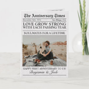 Krant Unieke Leuke Foto bruiloft Jubileum Kaart