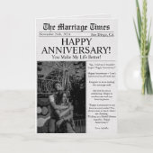 Krant Unieke Leuke Foto bruiloft Jubileum Kaart (Voorkant)