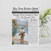 Krant Unieke Leuke Foto Eerste Vaderdag Kaart (Staand voorkant)
